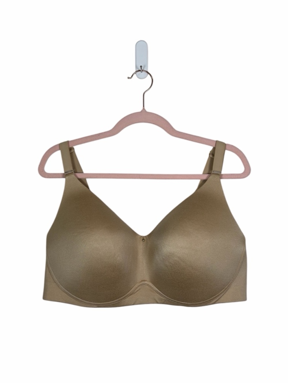 Cacique 44DD Nude T-Shirt Bra Smooth Full Coverage Underwire Beige Plus Size